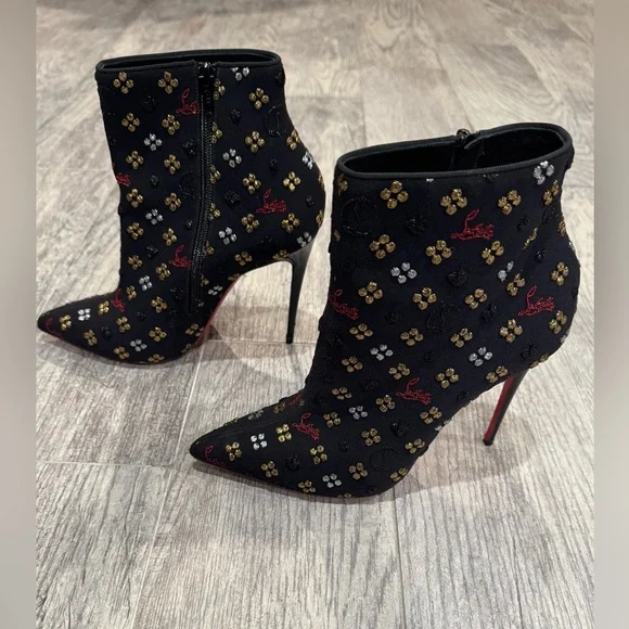 Christian Louboutin black So Kate jacquard booties - Picture 2 of 16